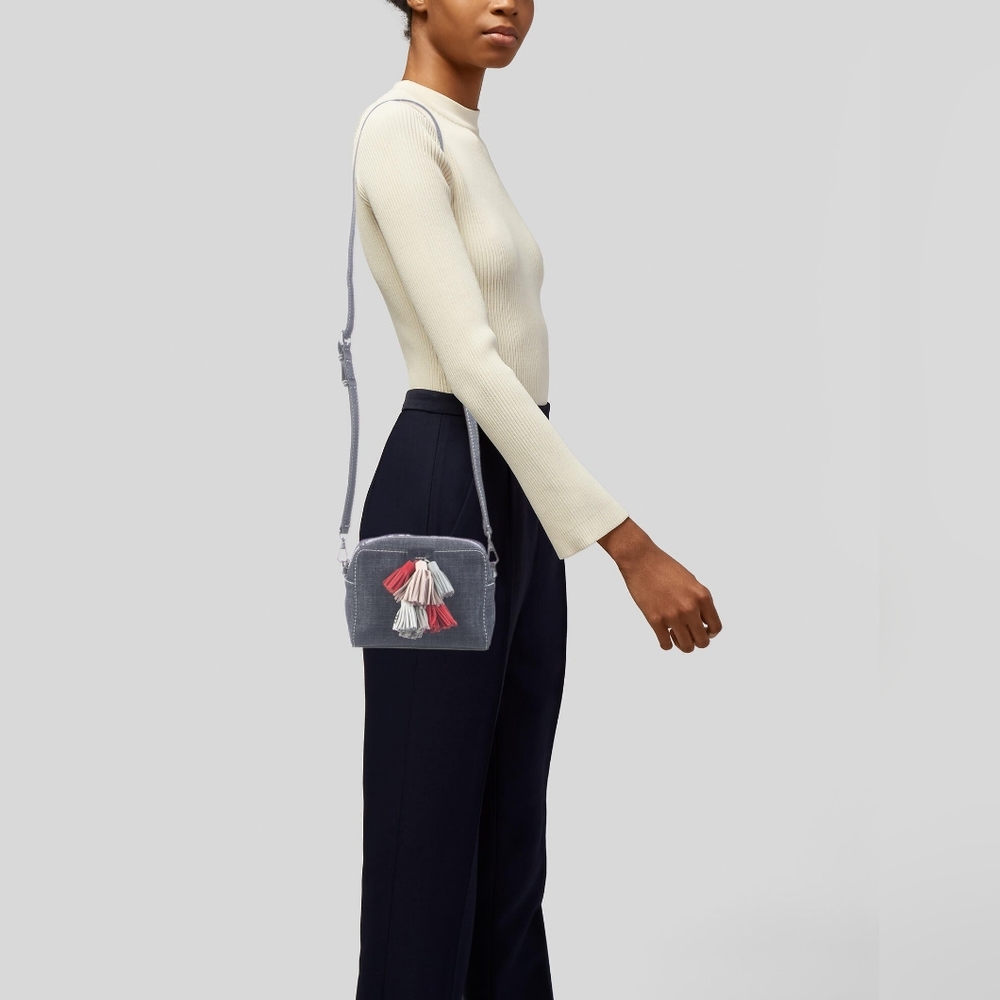 Rebecca Minkoff Mini Sofia Denim Tassel Crossbody Bag